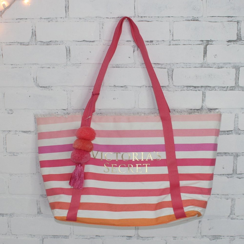 Victoria's Secret Pink Striped Beach Bag